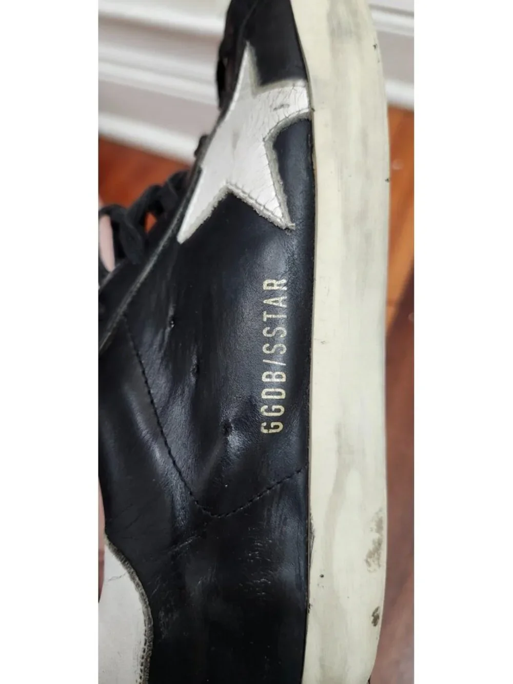 Golden Goose Superstar Black White Leather Sneakers EU 38 US 7.5 GGDB Italy